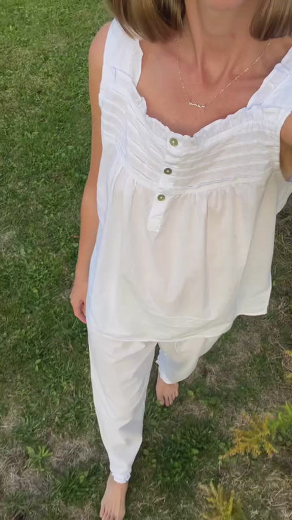 Amanda White Cotton Pajamas