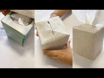 Tissue Box Cover - Natural Linen / Cotton, No Embroidery