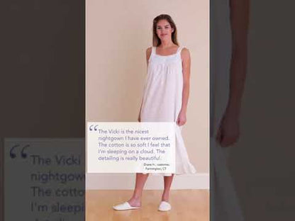 Vicki White Cotton Nightgown