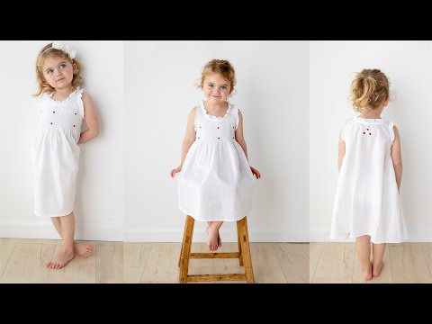 Noa Cotton Dress - Jacaranda Living Little Girls White Dresses Noa Cotton Dress - Jacaranda Living Little Girls White Dresses
