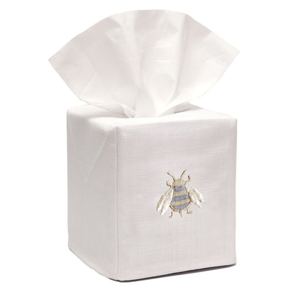 Tissue Box Cover, Embroidered Bees