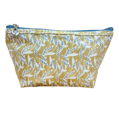 Small pouch with leaf pattern on a white background
