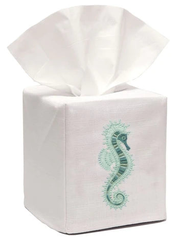 Tissue Box Cover, Embroidered Shell Collection