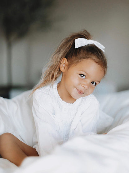 Sophia White Cotton Dress, Smocked