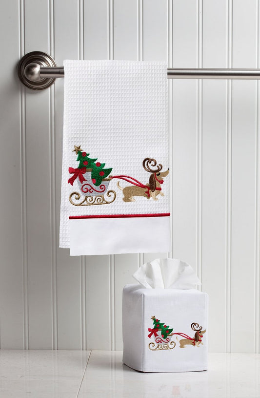 15% Off Holiday Embroidered Towels & Tissue Box Cover