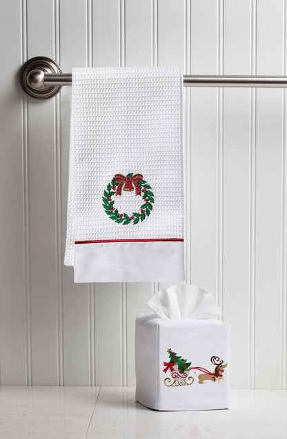15% Off Holiday Embroidered Towels & Tissue Box Cover