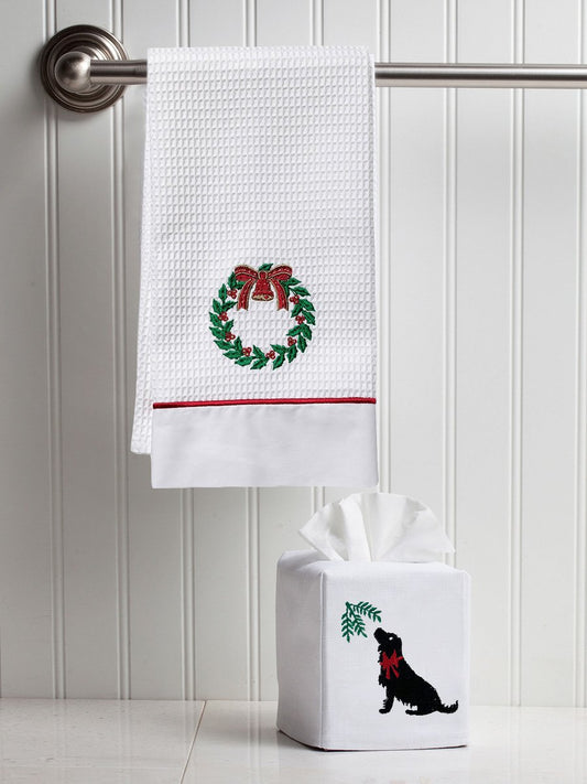 Holiday Embroidered Towels & Tissue Box Cover