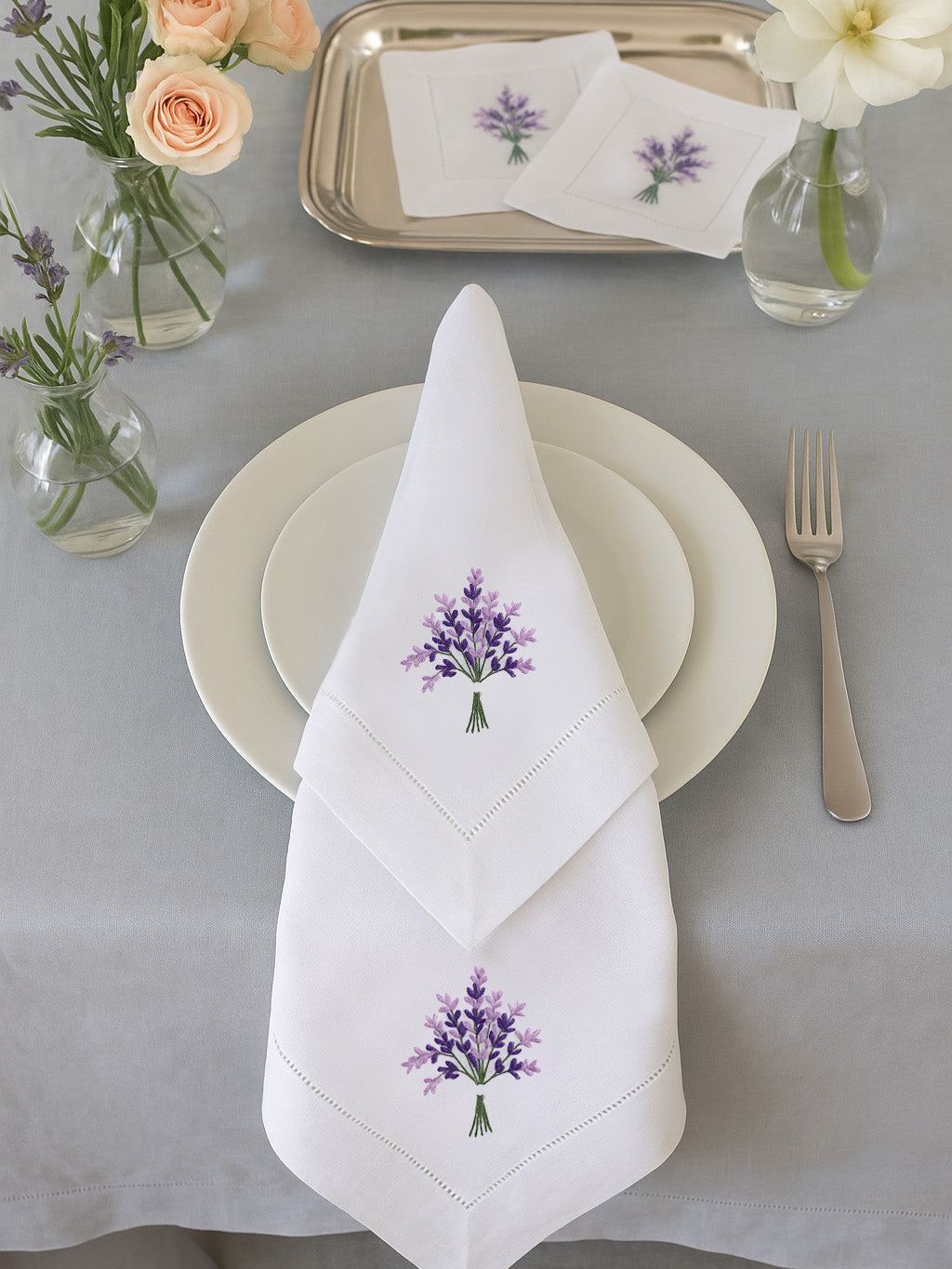 Dinner Napkin, French Hydrangea, Set of 2
