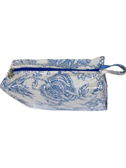 Box Cosmetic Bag, Pineapple Garden (Blue)