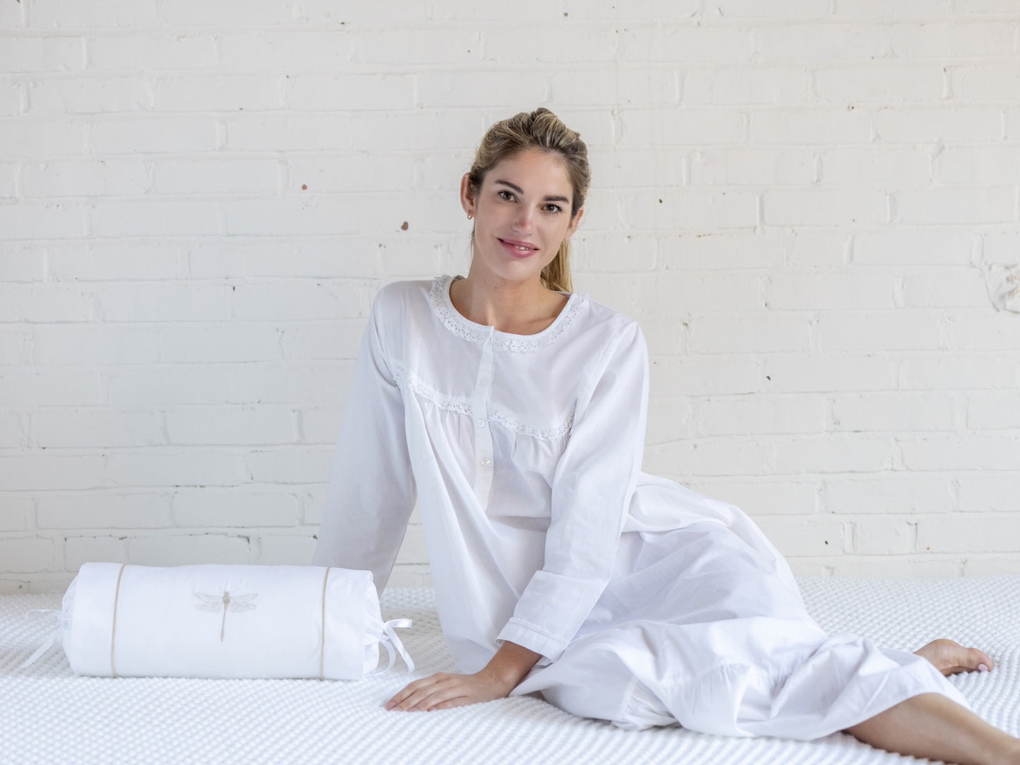 Catherine White Cotton Nightgown.
