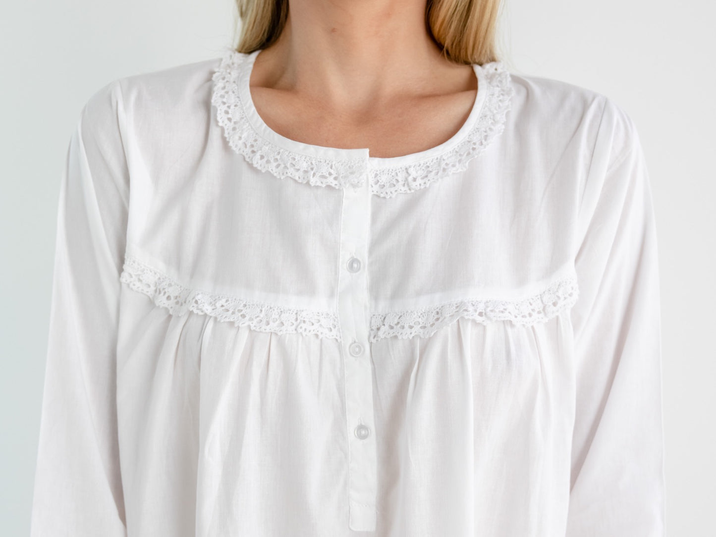 Catherine White Cotton Nightgown.