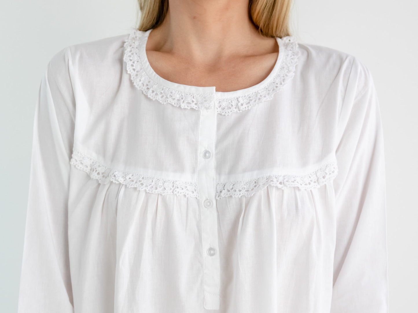 Catherine White Cotton Nightgown