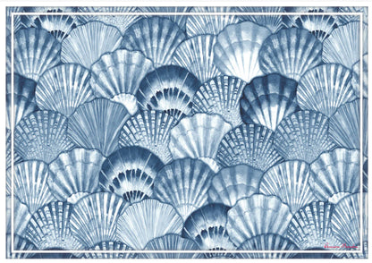 Placemat, Indigo Clams (Blue), Set of 4