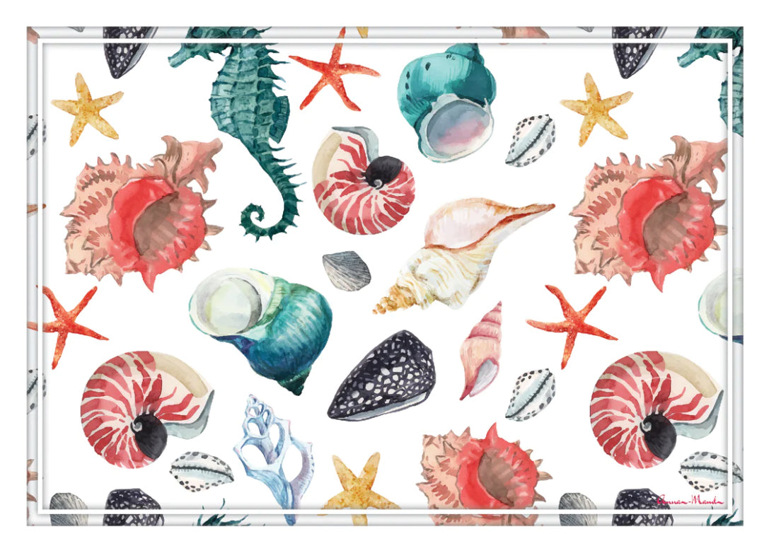 Placemat, Seashells, Set of 4