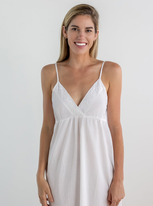 Amy White Cotton Nightgown