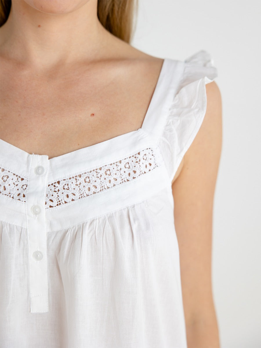 April White Cotton Nightgown
