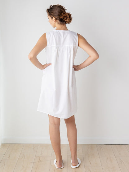 Camille White Cotton Nightgown