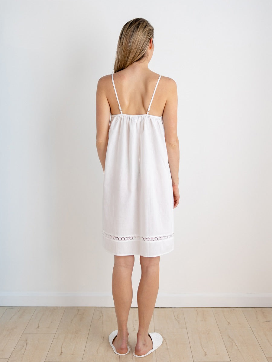Hannah White Cotton Nightgown