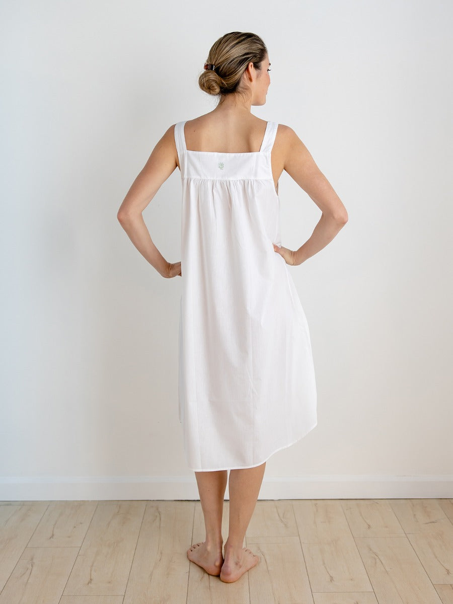 Heather White Cotton Nightgown