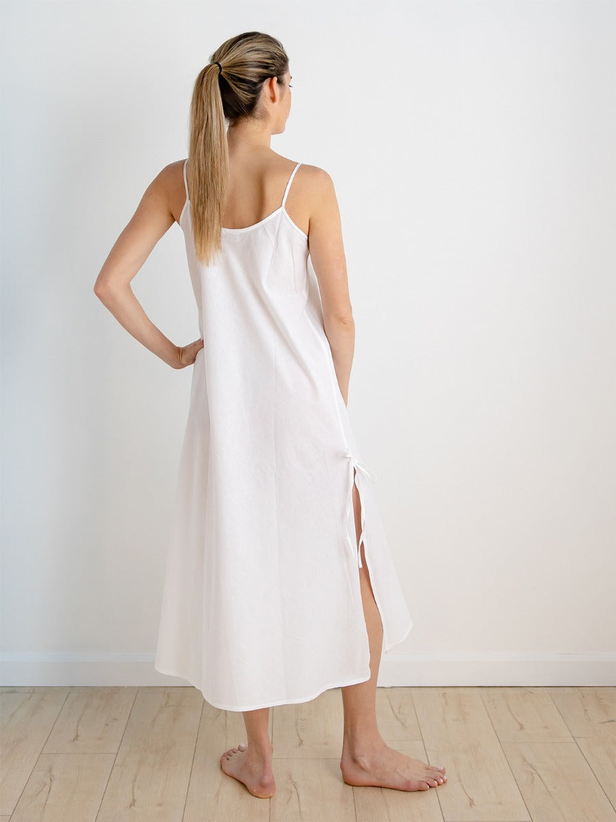 Jane White Cotton Nightgown