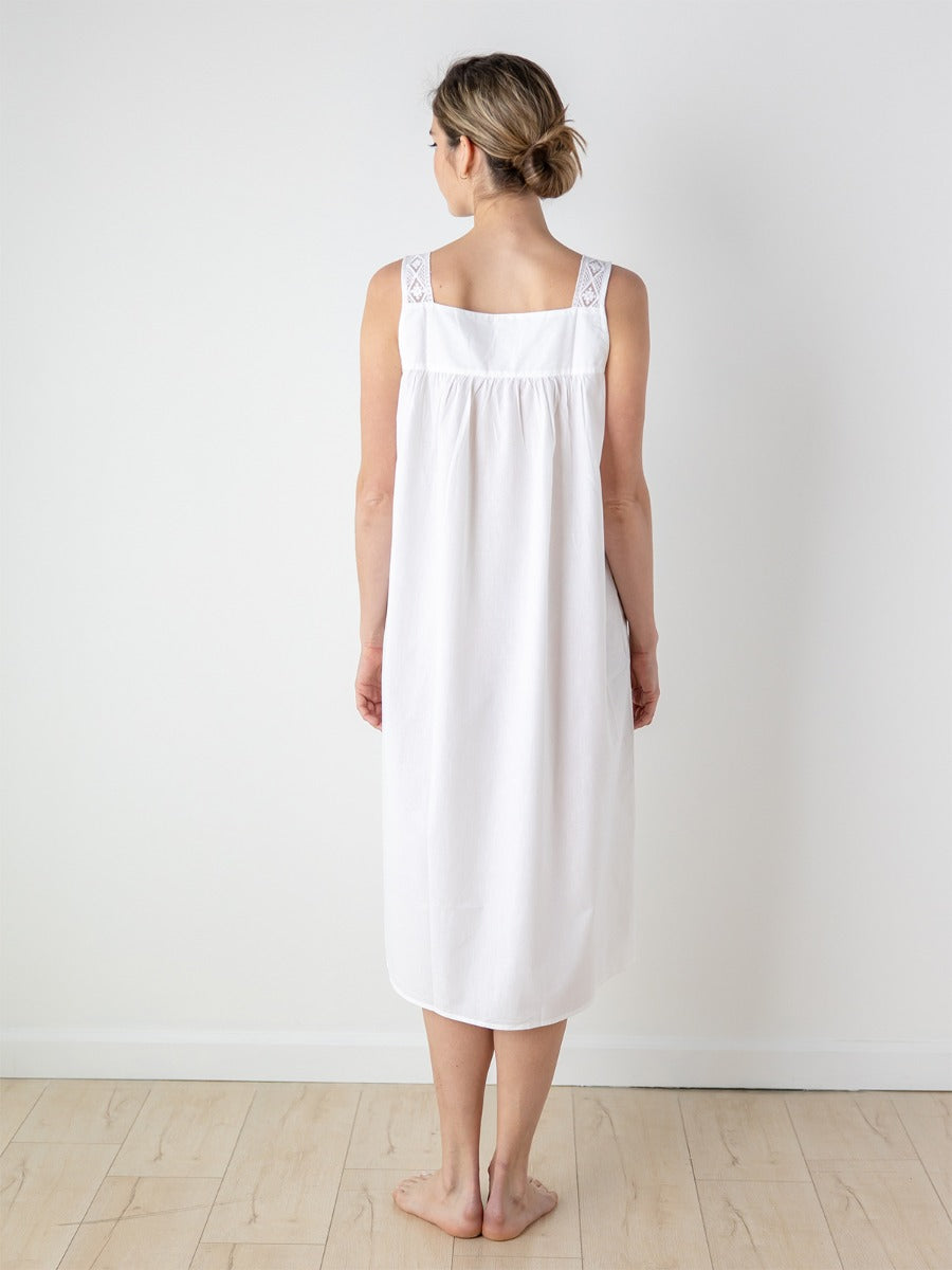 Louise White Cotton Nightgown