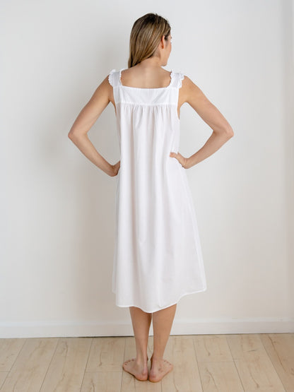 Mandi White Cotton Nightgown