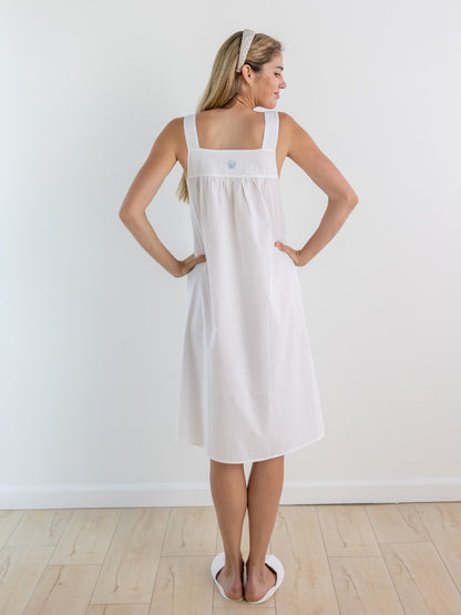 Seaside White Cotton Nightgown