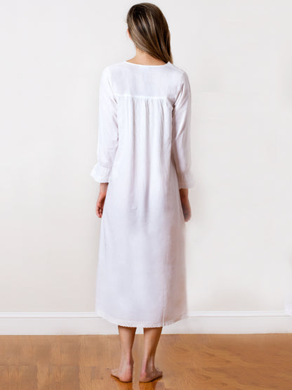 Susan White Cotton Nightgown