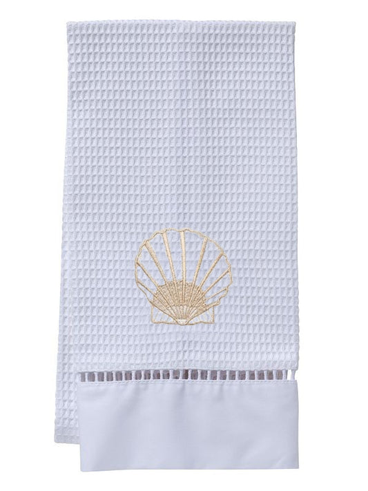 Guest Towel, Waffle Weave, Scallop (Beige)