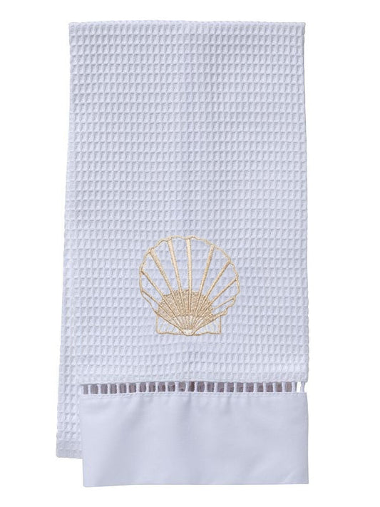 Guest Towel, Waffle Weave, Scallop (Beige)