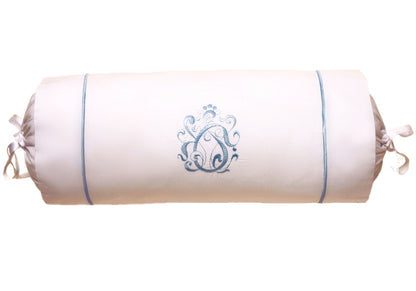Bolster, English Scroll (Duck Egg Blue)