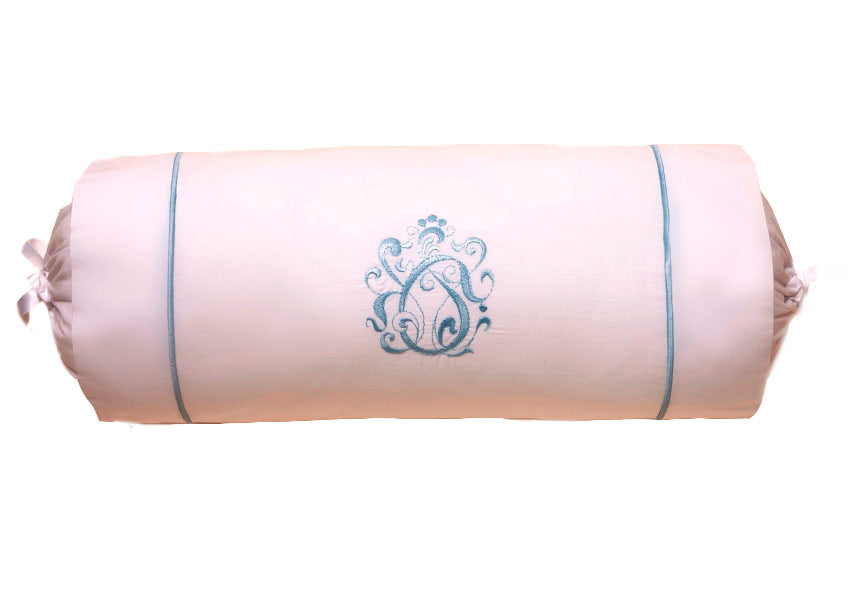 Bolster, English Scroll (Duck Egg Blue)