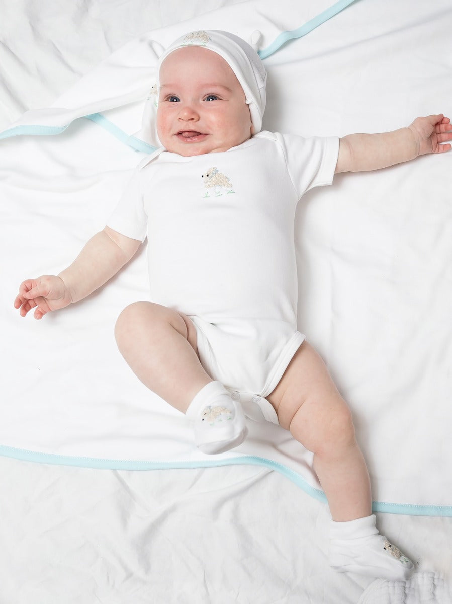 Onesie (Short Sleeve), Bunny (Cream/Blue)