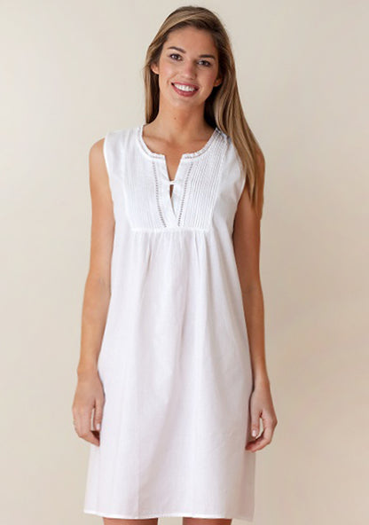 Chloe White Cotton Nightgown