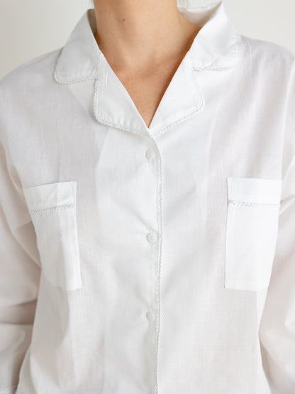 Christine White Cotton Pajamas
