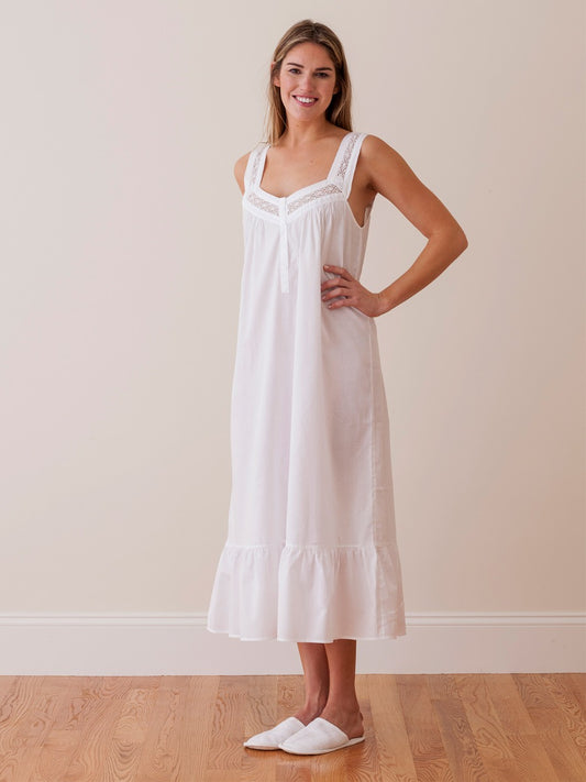 Courtney White Cotton Nightgown