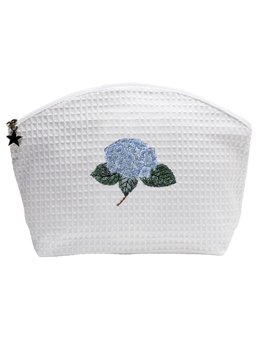 Cosmetic Bag (Medium), Hydrangea Too (Light Blue)