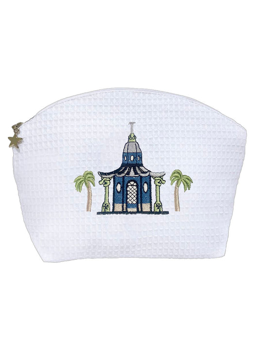 Cosmetic Bag (Medium), Pagoda & Palm Trees