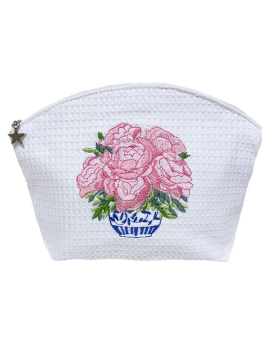 Cosmetic Bag (Medium), Pot of Peonies (Pink)