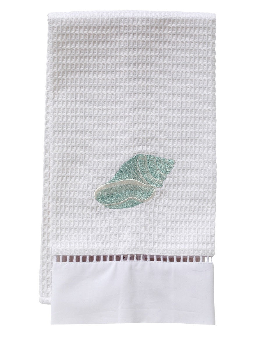 Guest Towel, Waffle Weave, Conch (Aqua)
