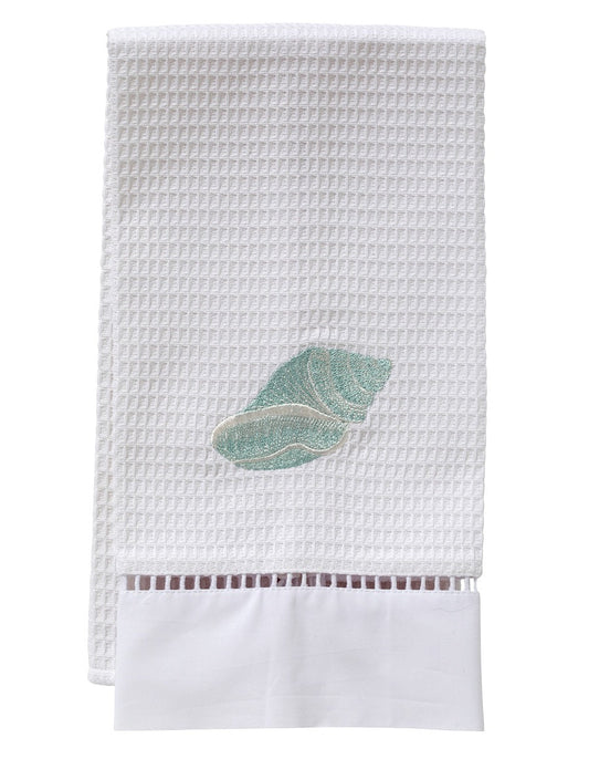Guest Towel, Waffle Weave, Conch (Aqua)