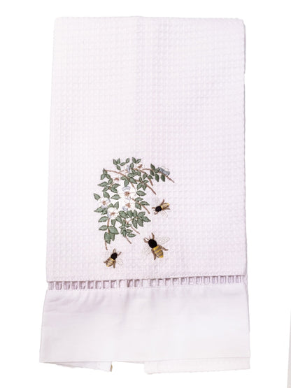 Guest Towel, Waffle Weave, Honey Bees