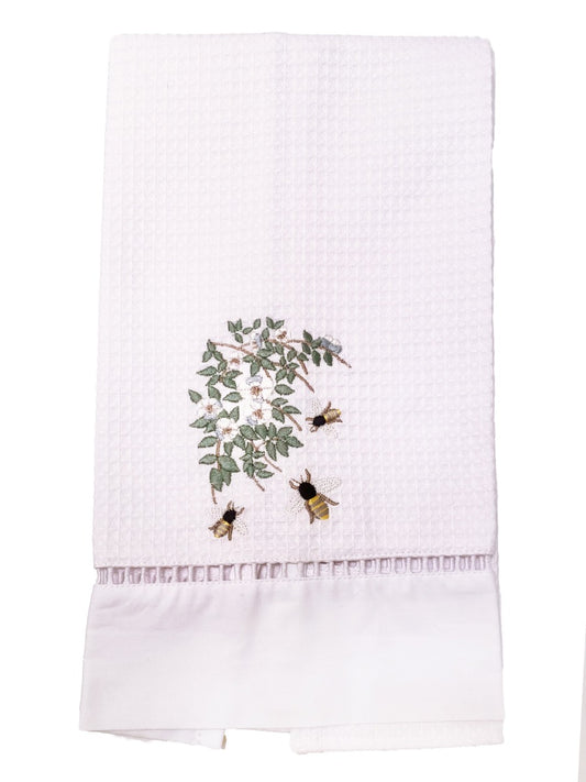 Guest Towel, Waffle Weave, Honey Bees