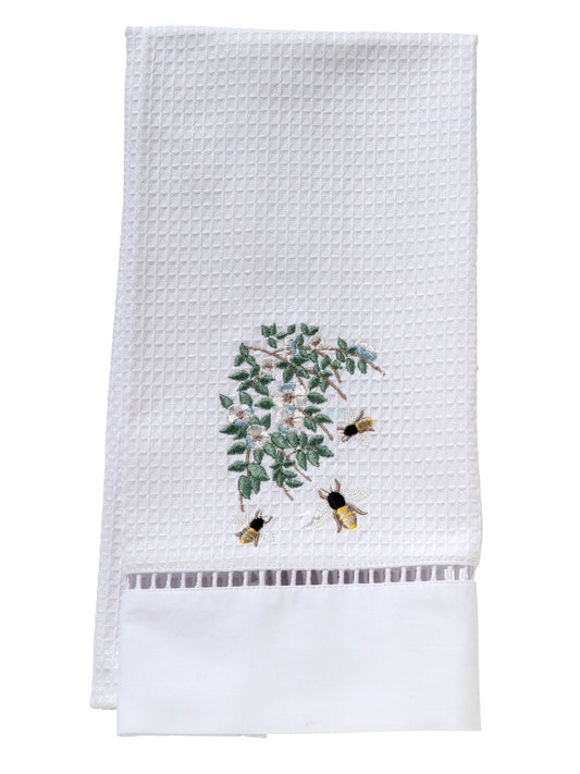 Guest Towel, Waffle Weave, Honey Bees