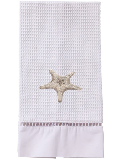 Guest Towel, Waffle Weave, Morning Starfish (Beige)