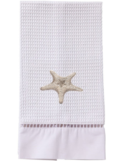 Guest Towel, Waffle Weave, Morning Starfish (Beige)