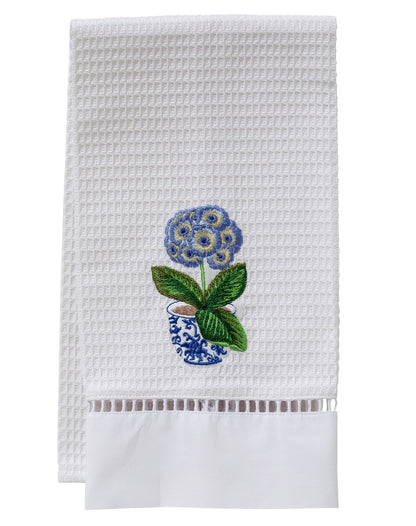 Guest Towel, Waffle Weave, Potted Primrose (Blue)