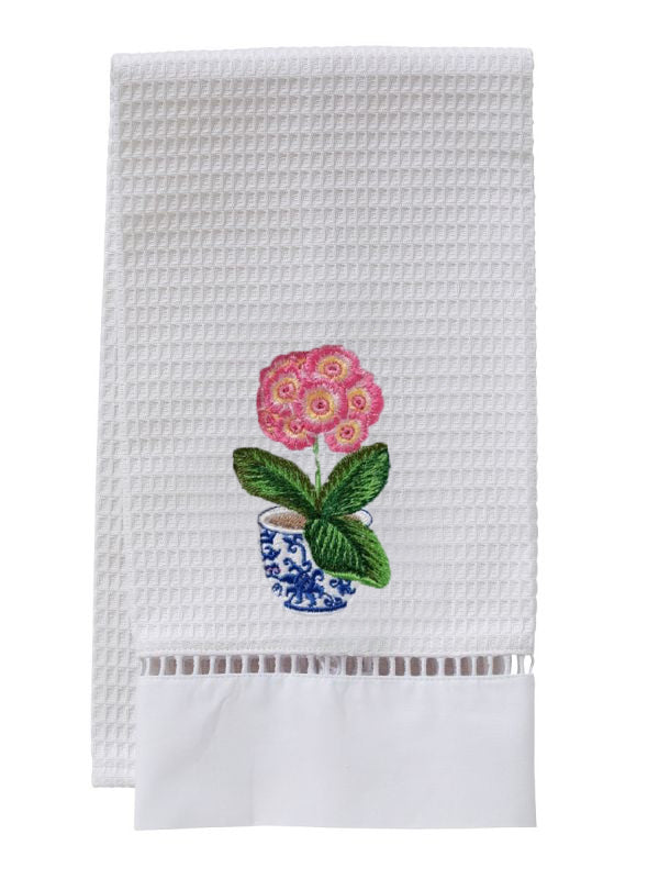 Guest Towel, Ladder Lace, Embroidered Botanical