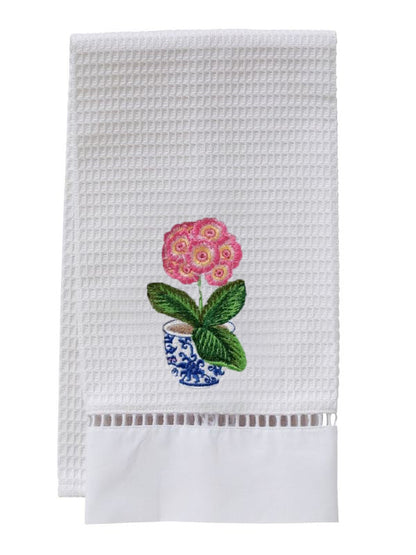 Guest Towel, Ladder Lace, Embroidered Botanical