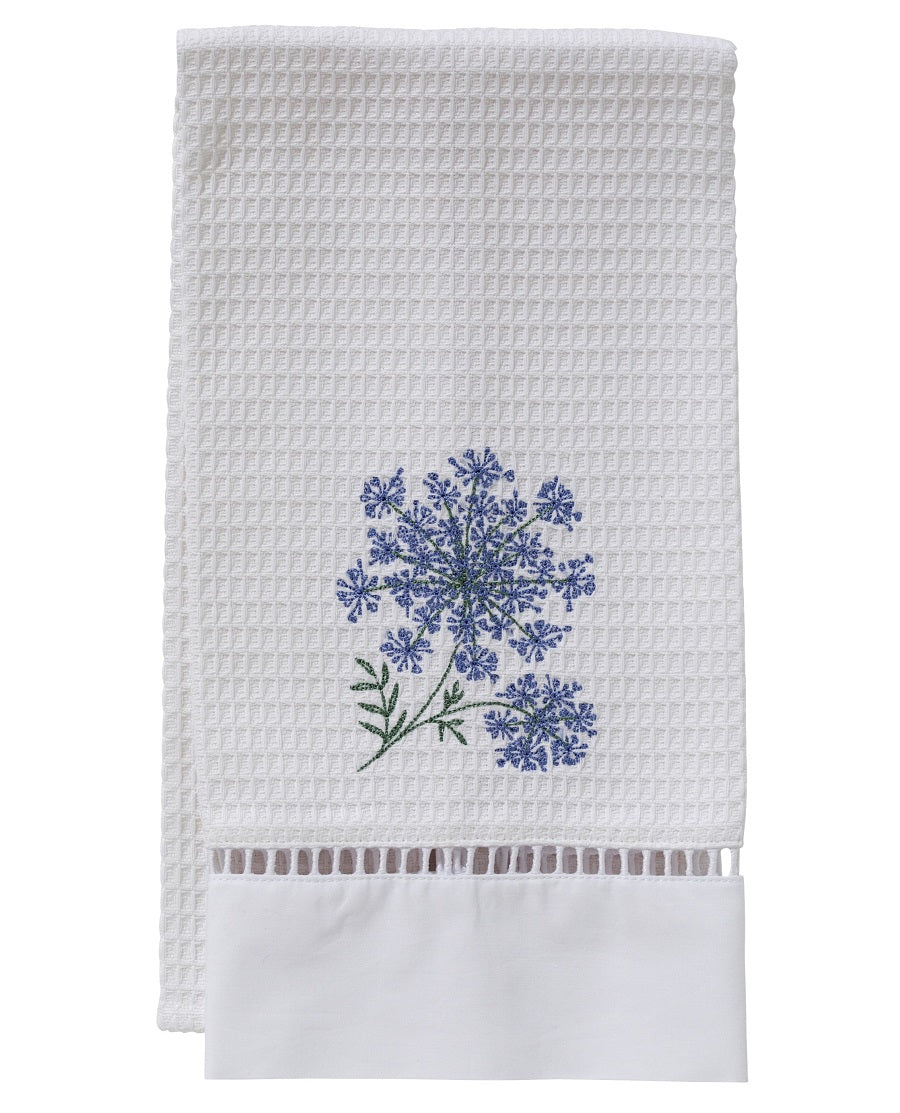 Guest Towel, Waffle Weave, Queen Anne's Lace (Blue)